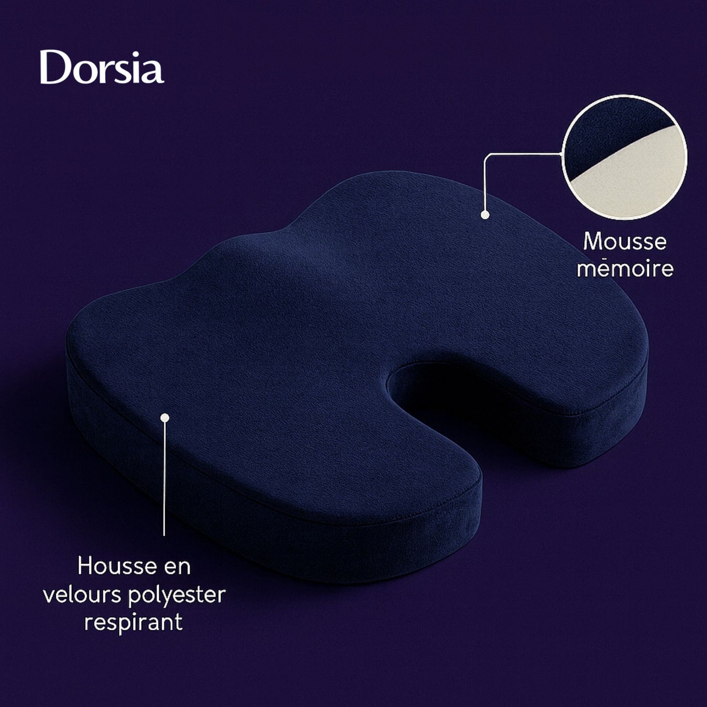 Posturia™ – Coussin Lombaire Orthopédique – Support de Dos Ergonomique & Soulagement des Douleurs